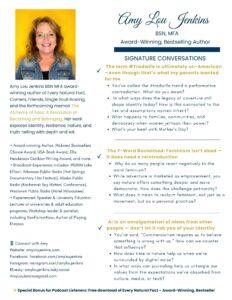 One Sheet for AMy Lou Jenkins Podcast Guest